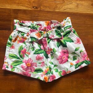 Janie & jack High Waist Pink and Green Floral Shorts